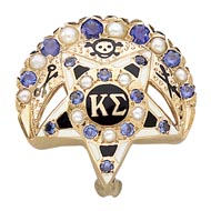 Large Alternating Pearl & Sapphire Badge Large Alternating Pearl & Sapphire Badge