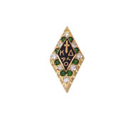 Large Alternating Diamond & Emerald Badge