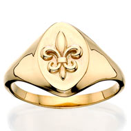 Vertical Fleur-de-lis signet ring