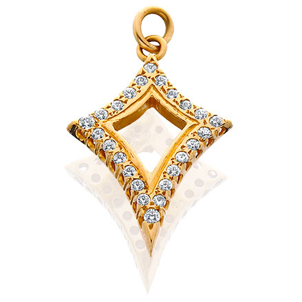 Cubic Zirconia Pierced Kite Charm Cubic Zirconia Pierced Kite Charm