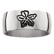 Sterling Silver Pansy Wide Band Ring Sterling Silver Pansy Wide Band Ring