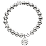 Bead Bracelet with Engraved Charm