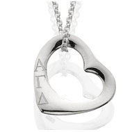 Sterling Silver Pierced Heart Necklace Sterling Silver Pierced Heart Necklace