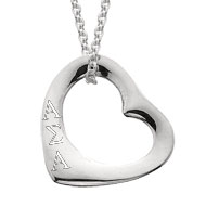 Sterling Silver Pierced Heart Necklace Sterling Silver Pierced Heart Necklace
