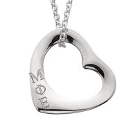 Pierced Heart Necklace with Engraved Letters Pierced Heart Necklace with Engraved Letters