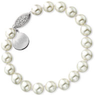 Large Pearl Bracelet with Filigree Clasp and Tag product image