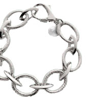 Sterling Silver Coil Bracelet with Round Tag Sterling Silver Coil Bracelet with Round Tag