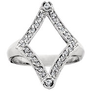Sterling Silver Pierced CZ Kite Ring Sterling Silver Pierced CZ Kite Ring