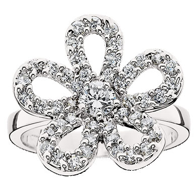 Cubic Zirconia Pansy Ring Cubic Zirconia Pansy Ring