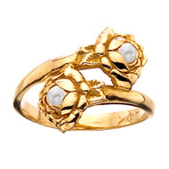 Double Rose Ring with Pearls Double Rose Ring with Pearls