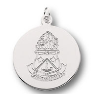 Engraved Crest Charm, 1/2 Engraved Crest Charm, 1/2