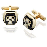 Barrel Onyx Cufflinks with Badge Replica Barrel Onyx Cufflinks with Badge Replica