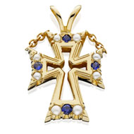 Pierced Pearl & Sapphire Pendant Pierced Pearl & Sapphire Pendant