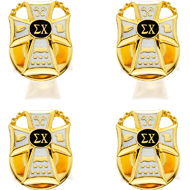 Stud Set with Enameled Badge Replica Stud Set with Enameled Badge Replica