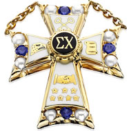 Large Pearl and Sapphire Badge Large Pearl and Sapphire Badge