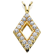 Pierced Diamond Shaped Pendant with Cubic Zirconias
