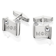 Scroll Cufflinks with CZ