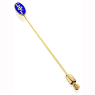 Blue Vertical Oval Monogram Recognition Stickpin Blue Vertical Oval Monogram Recognition Stickpin
