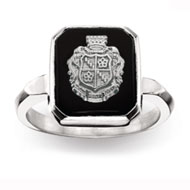 Square Onyx Ring with crest