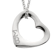 Engraved Pierced Heart Necklace Engraved Pierced Heart Necklace