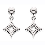 Badge Reflection Ball Post Dangle Earrings Badge Reflection Ball Post Dangle Earrings