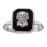 Square Onyx Ring with crest