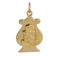Flat Lyre Charm with Crest Mounting Flat Lyre Charm with Crest Mounting