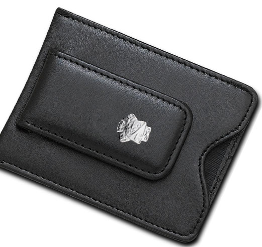 Black Leather Money Clip Black Leather Money Clip