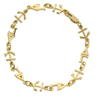 Greek Letter Anchor Link Bracelet