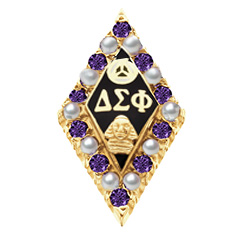 Alternating Amethyst and Pearl Badge Alternating Amethyst and Pearl Badge
