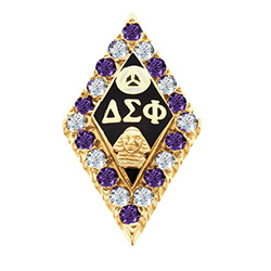 Alternating Amethyst and CZ Badge Alternating Amethyst and CZ Badge