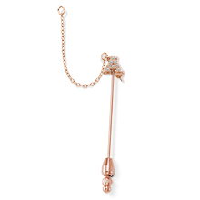Crown Diamond or CZ Single Letter Stickpin Guard Crown Diamond or CZ Single Letter Stickpin Guard