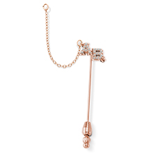 Crown Diamond or CZ Double Letter Stickpin Guard Crown Diamond or CZ Double Letter Stickpin Guard