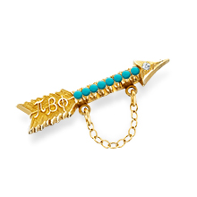 Crown Turquoise with Diamond Point Badge 10K Crown Turquoise with Diamond Point Badge 10K