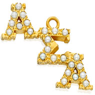 Crown Pearl Staggered Letter Lavaliere Crown Pearl Staggered Letter Lavaliere