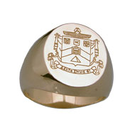 Incised Coat of Arms Ring w/o Oxidation Incised Coat of Arms Ring w/o Oxidation