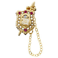 Crown Pearl Badge with Stone Points w/CZ Eye and Permanent Sword Crown Pearl Badge with Stone Points w/CZ Eye and Permanent Sword