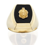 Onyx Barrel Crest Ring