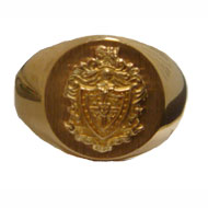 Round Signet Crest Ring