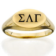 Oval Incised Letter Ring w/Enamel Oval Incised Letter Ring w/Enamel
