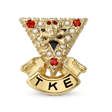 Official Crown Pearl Badge w/Synthetic Ruby Pts. Official Crown Pearl Badge w/Synthetic Ruby Pts.