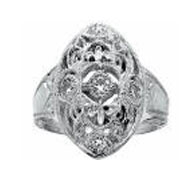 Edwardian Ring with Cubic Zirconia Accents