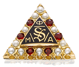 Crown Pearl with Garnet  Badge