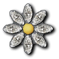 Marguerite Pin with Navette Stones