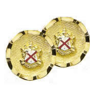 Round Ribbon Border Cufflinks with Enameled Crest Round Ribbon Border Cufflinks with Enameled Crest