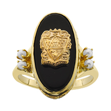 Imperial Crested Onyx Ring w/Pearls