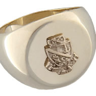 Men's Round Crested Signet Ring Men's Round Crested Signet Ring