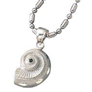 Sterling Silver Nautilus Shell Charm w/*Emerald product image