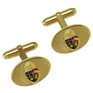 Oval Cufflinks with Enameled Crest product image