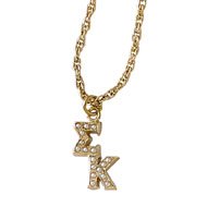 Diagonal Crown Set Lavaliere with Pearls Diagonal Crown Set Lavaliere with Pearls